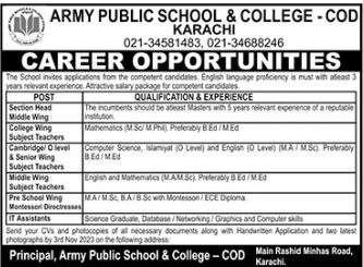 Army Public School College Jobs 23